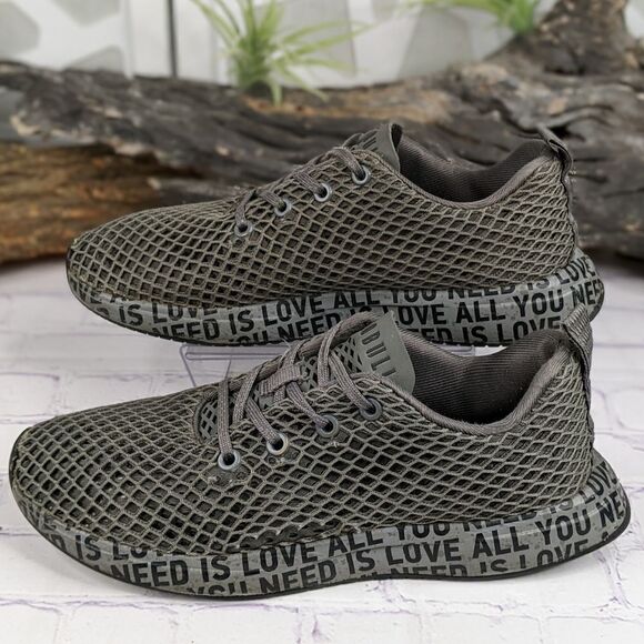 NOBULL WZEXOR All You Need Is Love Dark Grey Mesh Runners Sneakers - Picture 5 of 11